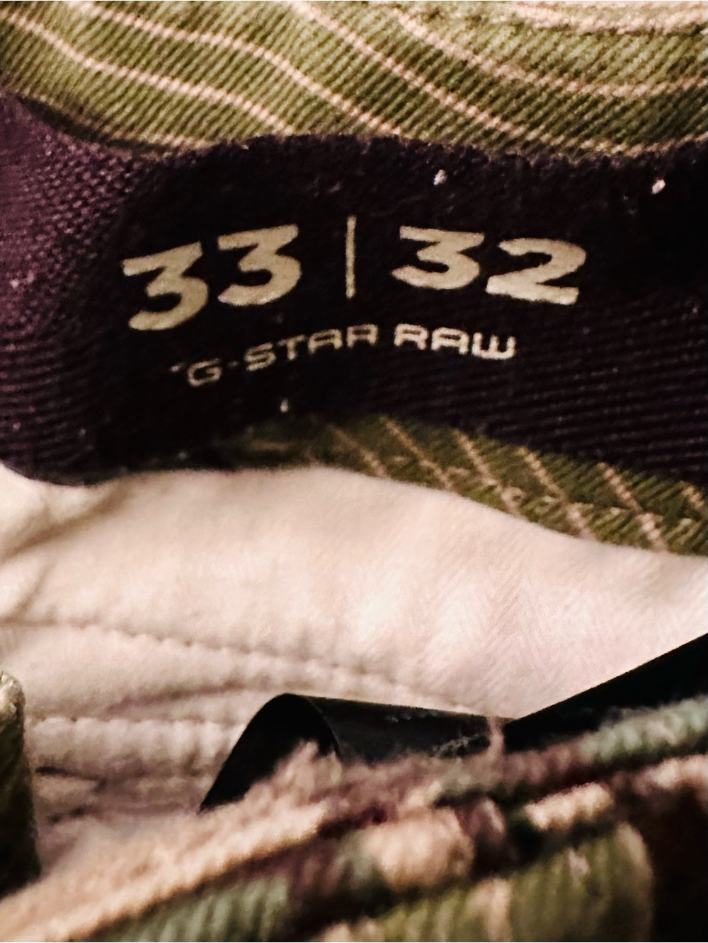 G-Star Raw Rovic 3D Zip Olive Beige Camouflage Cargo Pants Waist 33” Inseam 32” - Picture 5 of 9